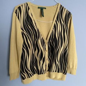 Ralph Lauren tiger print cardigan.